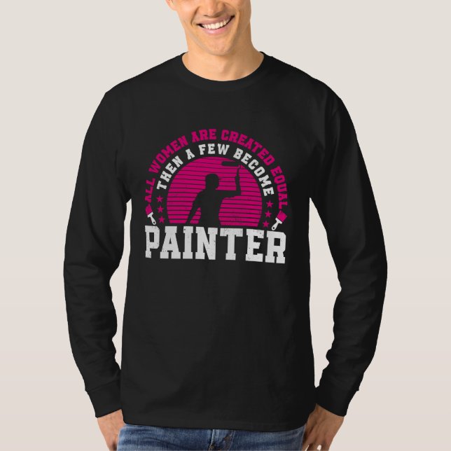 Camiseta House Painter Decorator Female Painter Girl Retro  (Anverso)