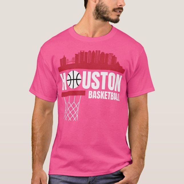 Camiseta Houston Basketball Red City Skyline Appartal (Anverso)
