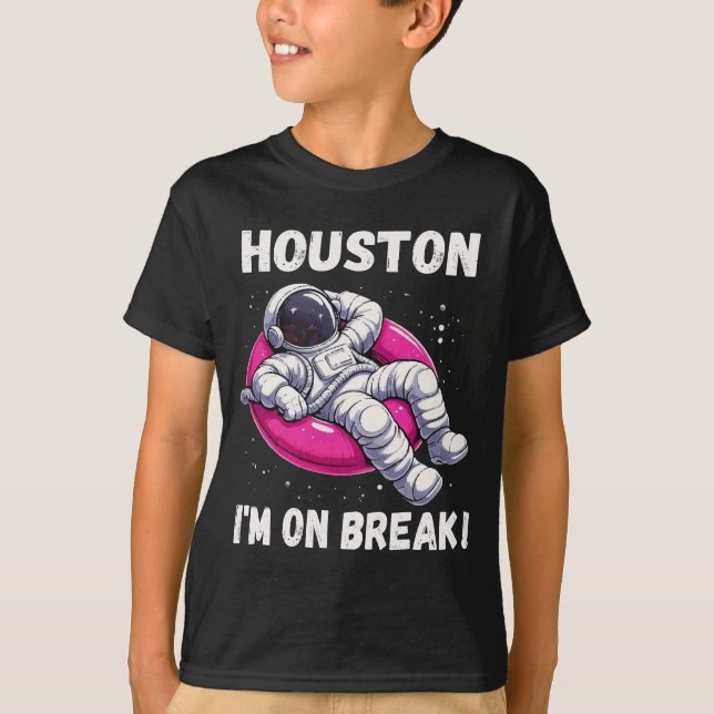 Camiseta Houston, estoy de descanso - astronauta relajante (Anverso)