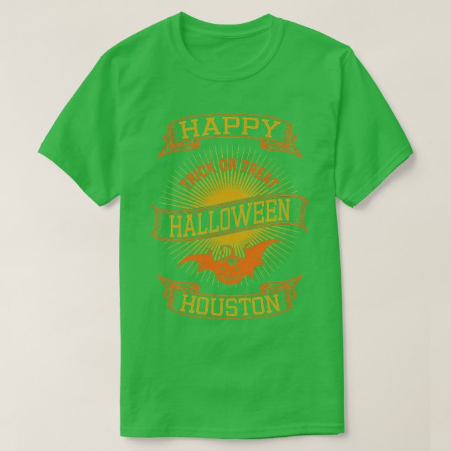 Camiseta Houston Happy Halloween Vintage Style (Diseño del anverso)