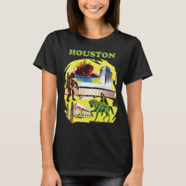 Camiseta Houston Space City Retro Verde Viaje