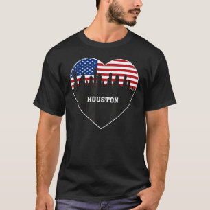 Camiseta Houston Texas Acuarela Panorama Hogar Estado