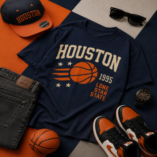 Camiseta Houston Texas Basketball Vintage Sports Fan 