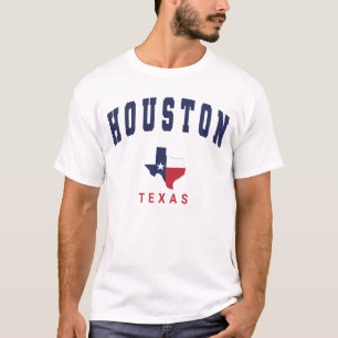 Camiseta Houston, Texas Flag Map White