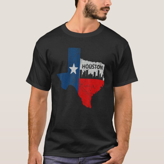 Camiseta Houston Texas Houston Strong Vintage Stripes (Anverso)