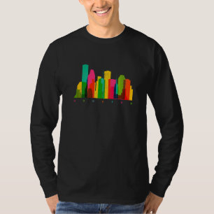 Camiseta Houston Texas Skyline Colorful Houston TX