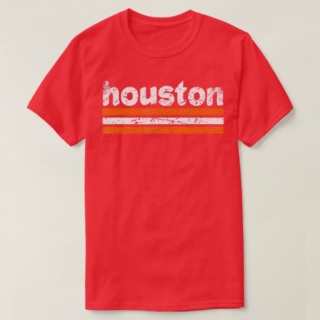 Camiseta Houston Texas Three Stripe Vintage Weathered (Diseño del anverso)
