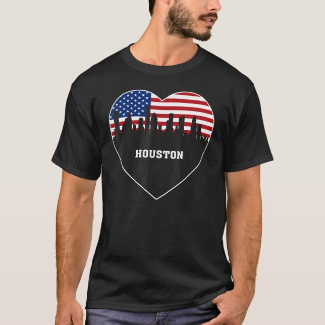 Camiseta Houston Texas Watercolor Skyline Home State (Anverso)