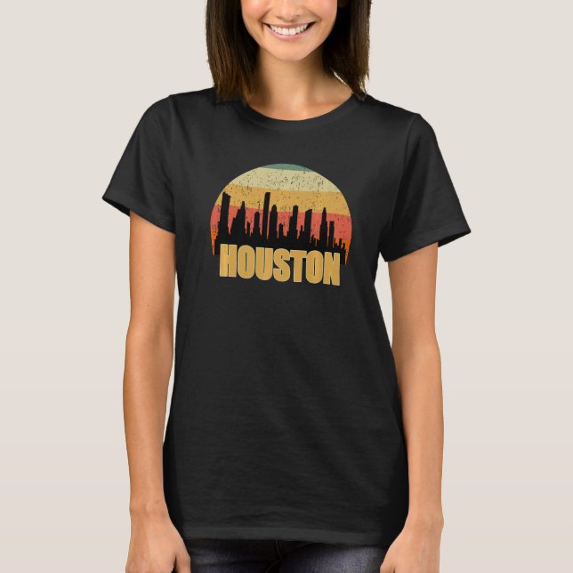 Camiseta Houston Tx Skyline Silhouette Sunset I Love Housto (Anverso)