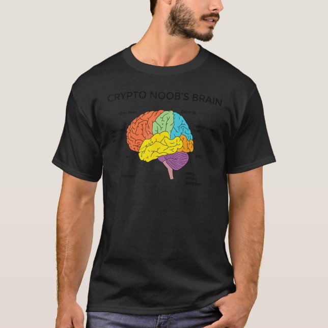 Camiseta How a Crypto noob brain cool working and funny inn (Anverso)