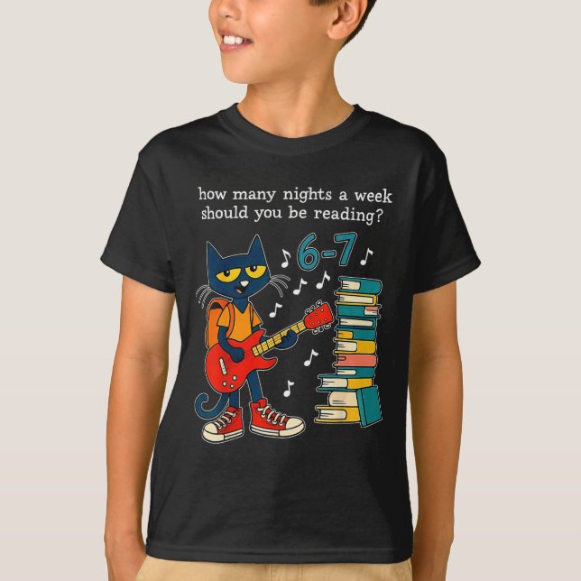 Camiseta How Many Nights A Week Should You Be Reading 6-7 T (Anverso)