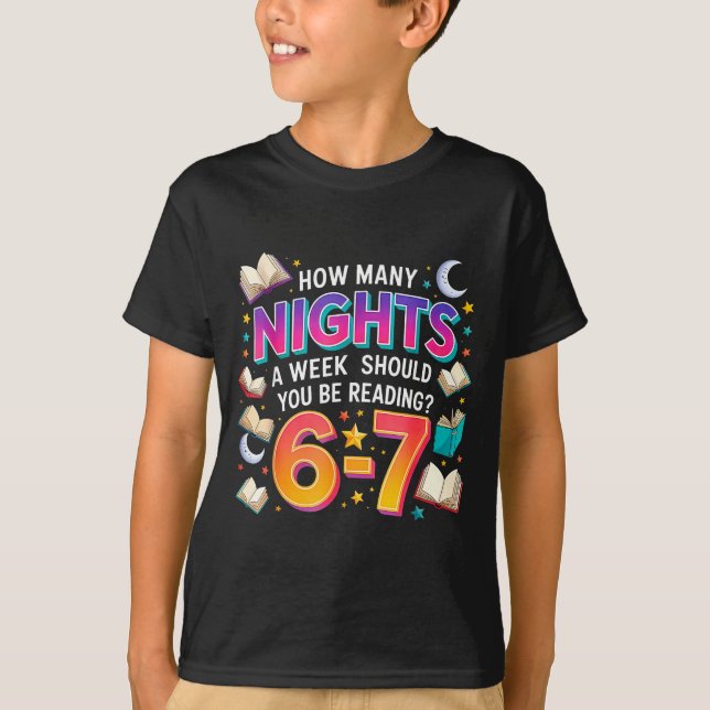 Camiseta How Many Nights Reading 67 Funny Meme Six Seven Te (Anverso)
