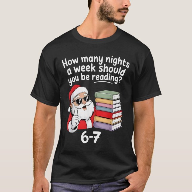 Camiseta How Many Nights Reading Teacher 67 Christmas Six S (Anverso)