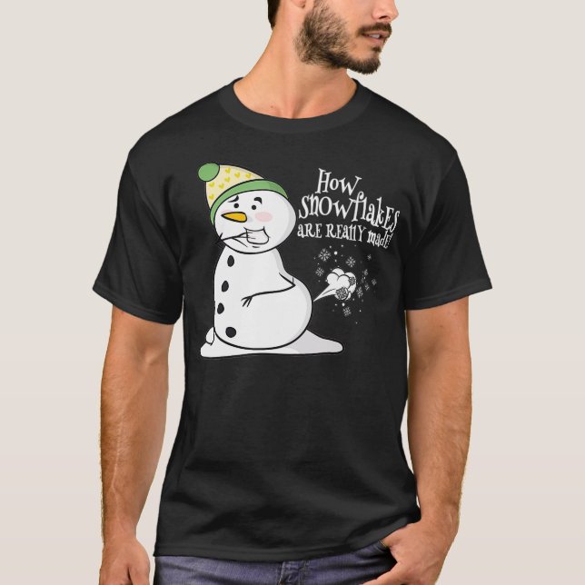 Camiseta How Snowflakes Are Really Made Funny Snowman Chris (Anverso)