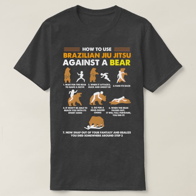 Camiseta How To Use Brazilian Jiu Jitsu Against a Bear Funn (Diseño del anverso)