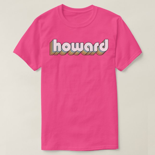 Camiseta Howard Retro Estilo de tipografía arcoiris anticua (Diseño del anverso)