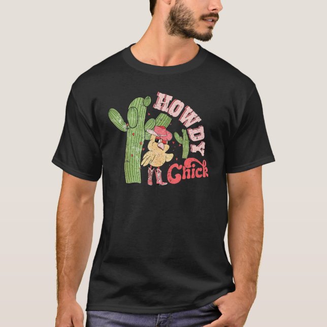 Camiseta Howdy Chick Retro Groovy Howdy Honey Western Valen (Anverso)