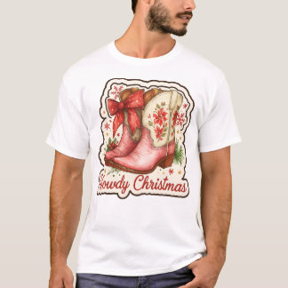 Camiseta Howdy Christmas Cowboy Boots Holiday