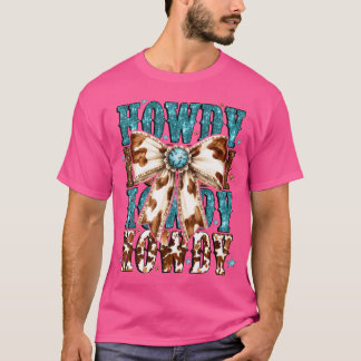Camiseta Howdy Coquette Bow Western Country Rodeo Cowgirl M