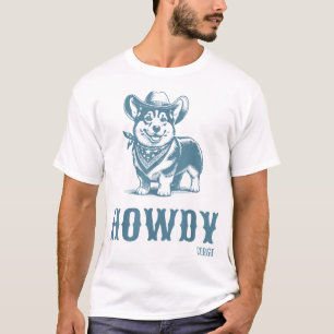 Camiseta Howdy Corgi Cowboy Cowboy Western Country Cowboy