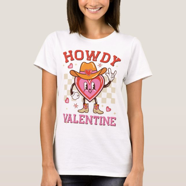 Camiseta Howdy Cowboy Heart Valentine Graphic (Anverso)