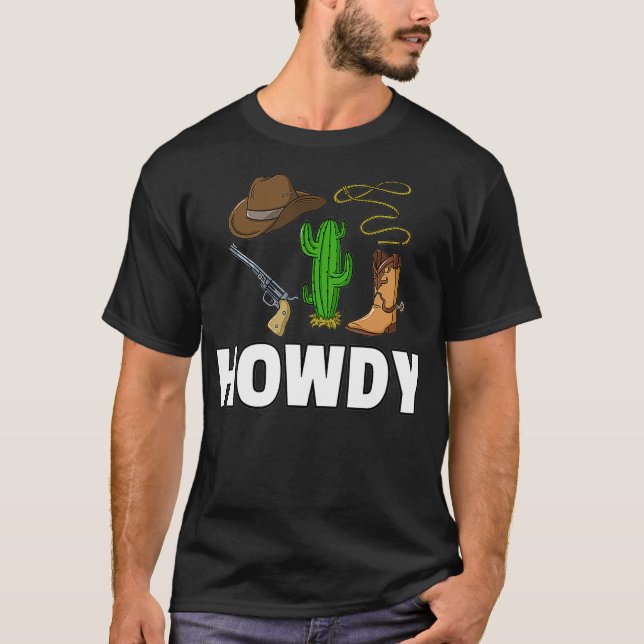 Camiseta Howdy Cowboy Western Gift Men Country (Anverso)