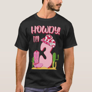 Camiseta Howdy Cowgirl 3 cumpleaños País Occidental Sur