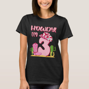 Camiseta Howdy Cowgirl 3 cumpleaños País Occidental Sur