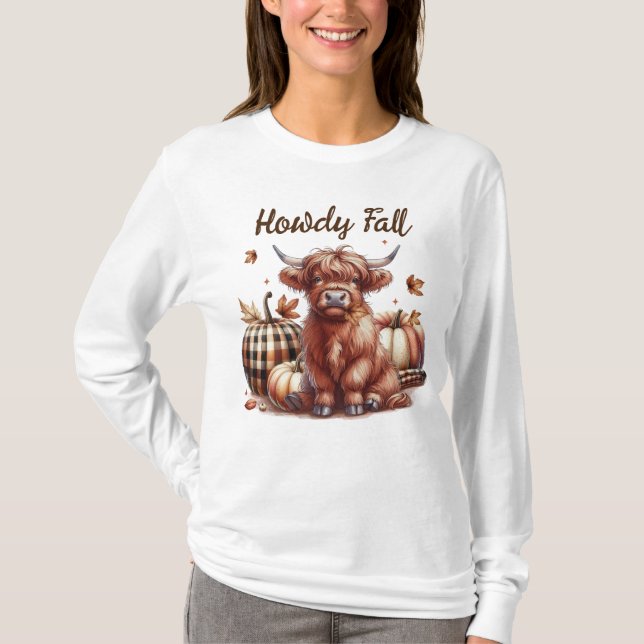 Camiseta Howdy Fall Highland Cow (Anverso)