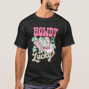 Camiseta Howdy Go Lucky St Patrick's Day Horse Shoe Shamro