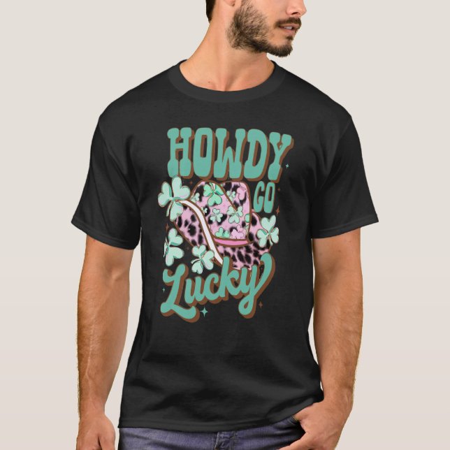 Camiseta Howdy Go Lucky Western Rodeo St Patrick's Day (Anverso)