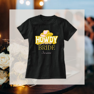 Camiseta Howdy Gold Cowboy Gorra Equipo de novias Nombre de