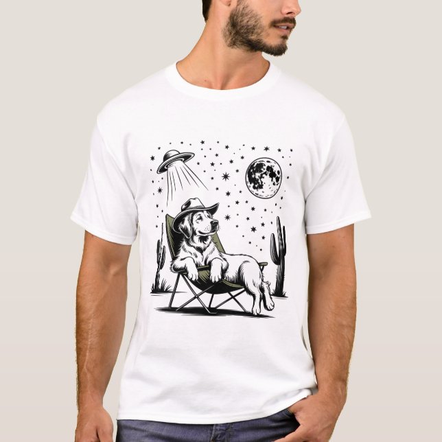 Camiseta Howdy Golden Retriever Dog Western Cowboy Dog (Anverso)