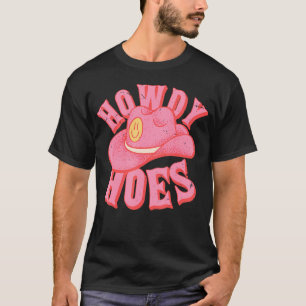 Camiseta Howdy Hoes Pink Retro Funny Cowboy Cowgirl
