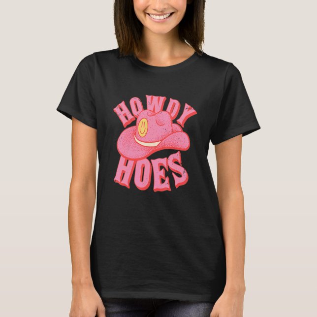 Camiseta HOWDY HOES Preppy Aesthetic Creamy Pink Background (Anverso)