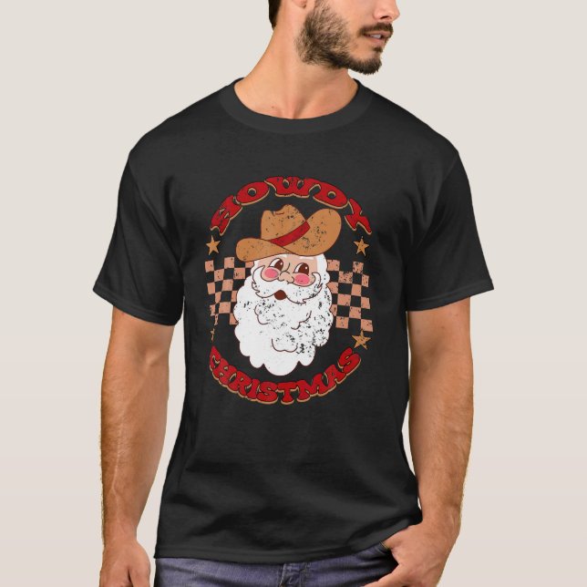 Camiseta Howdy Hos Cowboy Santa Clause Xmas Trees Howdy Chr (Anverso)