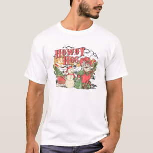 Camiseta Howdy Hos Cowboy Santa Navidades Western Vintage H