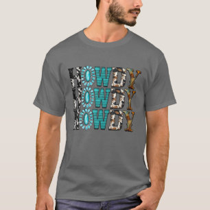 Camiseta Howdy Howdy Gemstone Rodeo Western Piel de vaca L