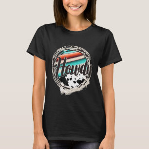 Camiseta HOWDY Leopard Cow Pattern Serape Print Cowgirl Ro
