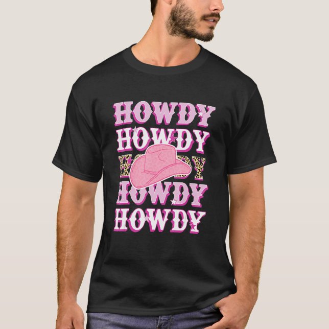 Camiseta Howdy Leopard Retro Western Country Southern Cowgi (Anverso)