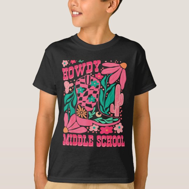 Camiseta Howdy Middle School Western Girl Country Rodeo Nk  (Anverso)