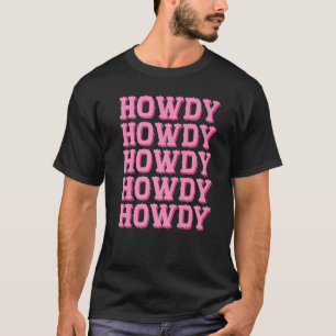 Camiseta HOWDY - País del sur de Pink Texas Cow pa