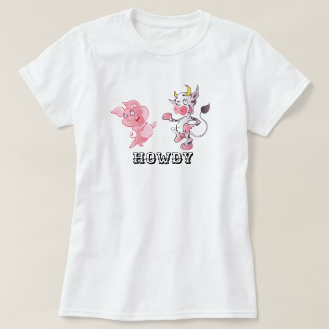 Camiseta Howdy Pig and Cow (Diseño del anverso)