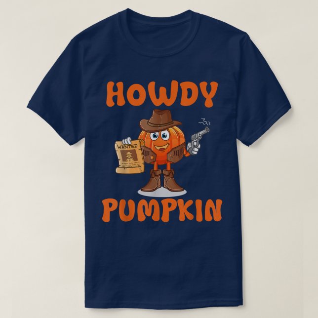 Camiseta Howdy Pumpkin Rodeo Western Country Cowboy Cowgirl (Diseño del anverso)