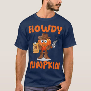 Camiseta Howdy Pumpkin Rodeo Western Country Cowboy Cowgirl