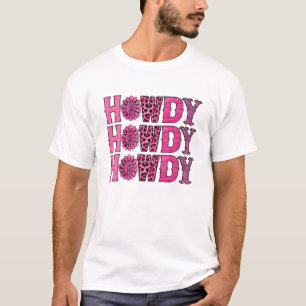 Camiseta Howdy Rodeo Western Country Southern Cowgirl Leopa
