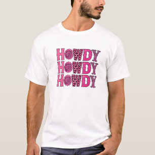 Camiseta Howdy Rodeo Western Country Southern Cowgirl Leopa