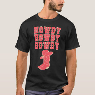 Camiseta Howdy Rodeo Western Country Southern Pink Cowgirl