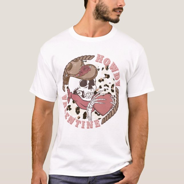 Camiseta Howdy Valentine Skeleton (Anverso)