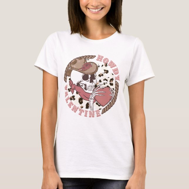 Camiseta Howdy Valentine Skeleton (Anverso)
